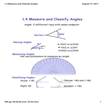 2 angles and their measures | PDF