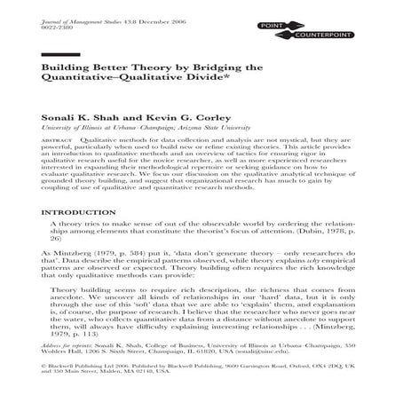 MIX methode- building better theory by bridging the quantitative-qualitative ...