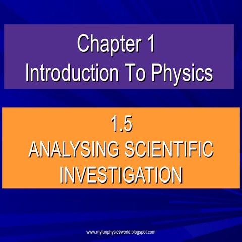 1.5 analysing scientific investigations
