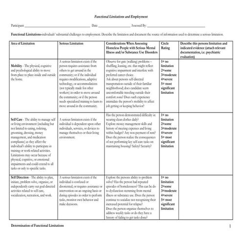 1.6 Rating Functional Limitations