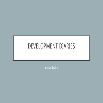 Development Diaries