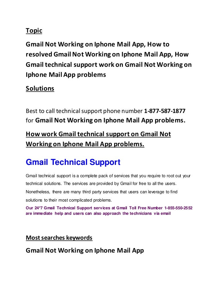 1 855 486 4229 Gmail Not Working On Iphone Mail App