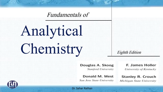 Chapter 1 introduction to analytical chemistry | PPT