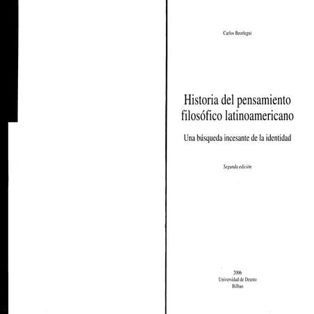 Carlos Borlegui: "Historia del pensamiento filosófico latinoamericano"