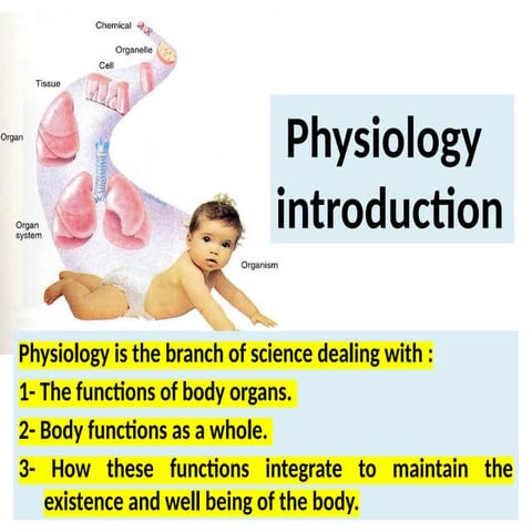 Cell Physiology introduction including body composition and transport ...