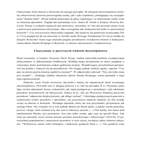 1.Charyzmaty w pierwszym milenium Kościoła