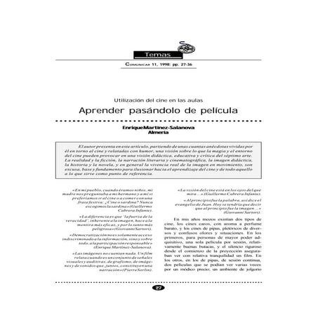 Utilización del cine en las aulas