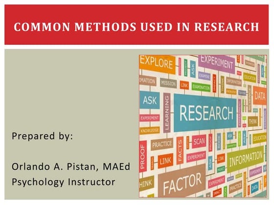 METHODS OF PSYCHOLOGY | PPTX | Science