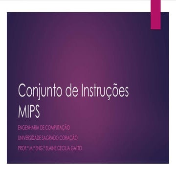 Conjunto de instruções mips - introdução