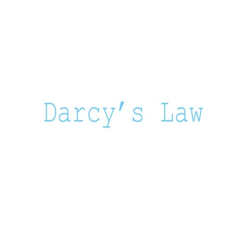 Drainage Engineering (Darcy's law)