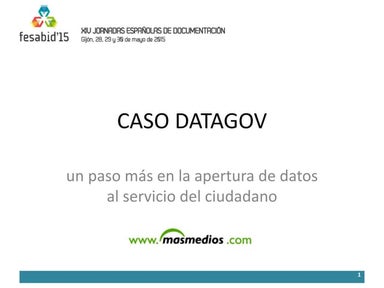 DATAGOV: un paso más en la apertura de datos al servicio del ciudadano