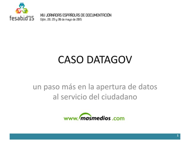 DATAGOV: un paso más en la apertura de datos al servicio del ciudadano