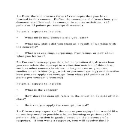 1 - Describe and discuss three (3) concepts that you have learned in.docx