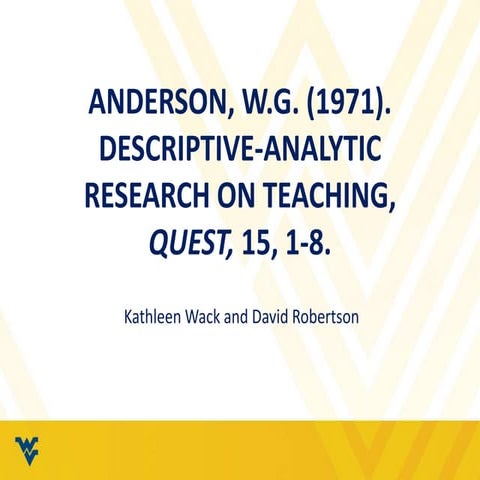 Descriptive Analytic Research