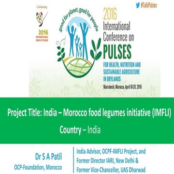 India – Morocco food legumes initiative (IMFLI)