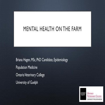 1. Mental Health in Ontario Agriculture | PDF