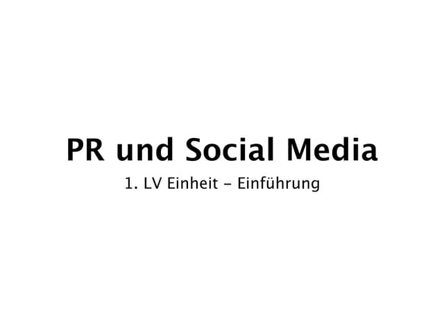 UE PR und Social Media (University ...