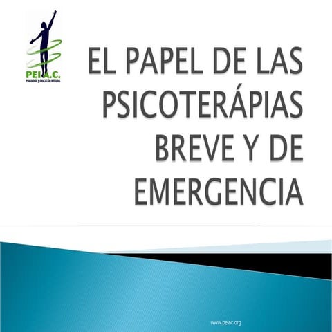 1. El Papel De Las PsicoteráPias Breve Y De