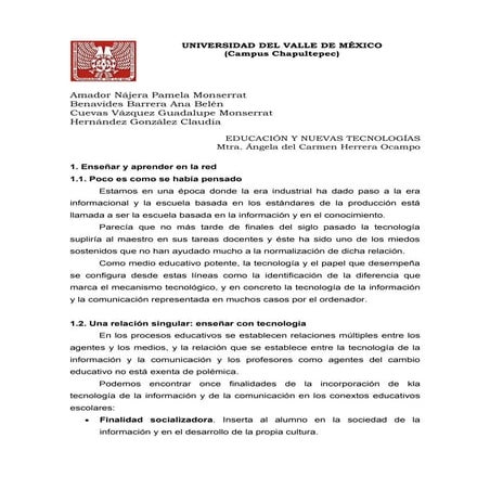 1. Enseñar y aprender en la red