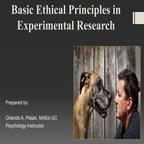 Ethical Principles and Basic Assumptions in Experimental Research