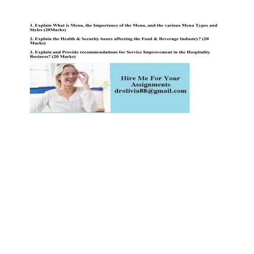 1- Explain What is Menu- the Importance of the Menu- and the various M.docx