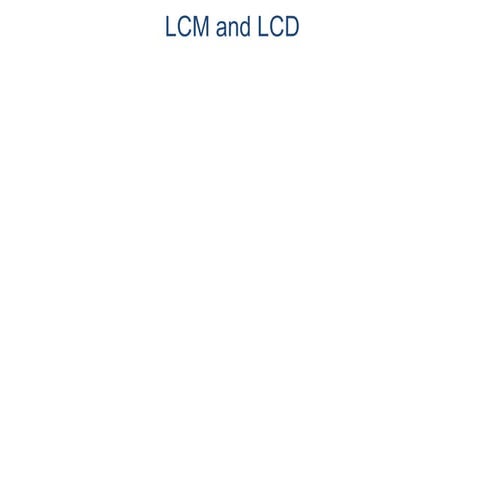 1 f4 lcm and lcd