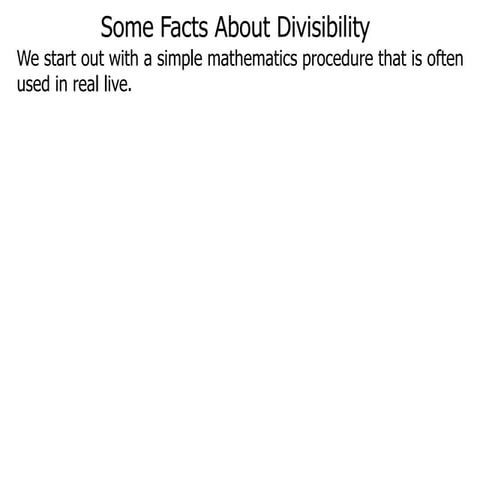 1 f6 some facts about the disvisibility of numbers