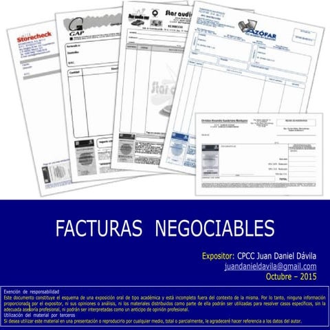 Facturas Negociables - nuevas impresiones y baja 2015 - Juan Daniel Davila - ...
