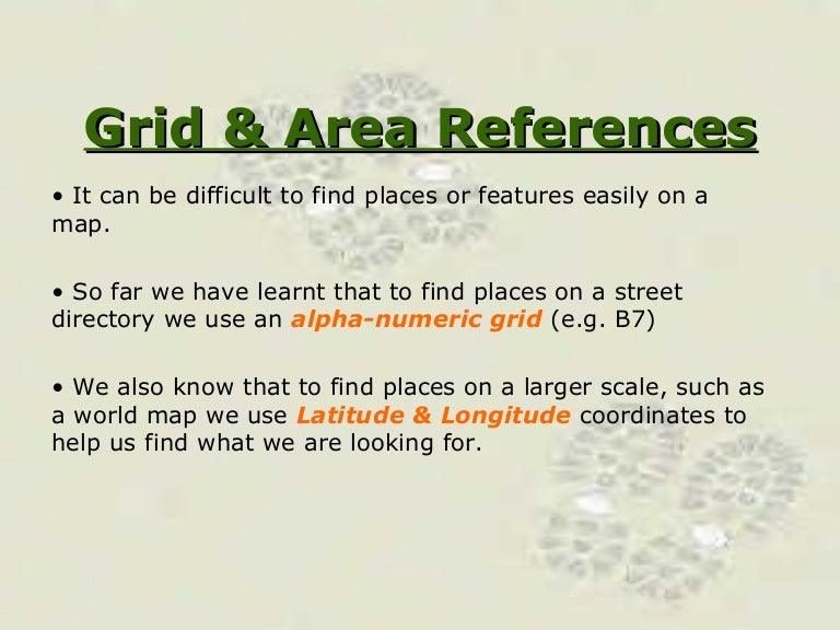 Grid and Area references