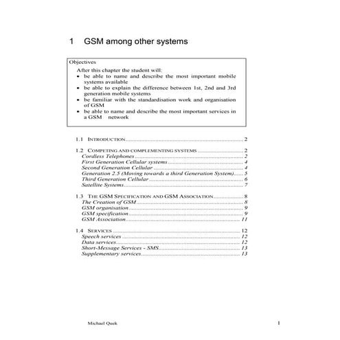 GSM Among Other Systems