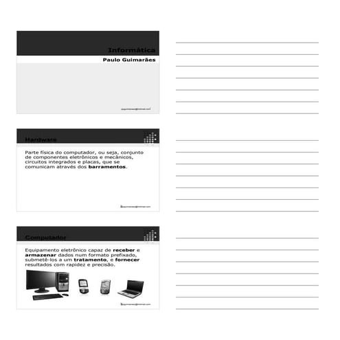Noções Básicas de Hardware e Software