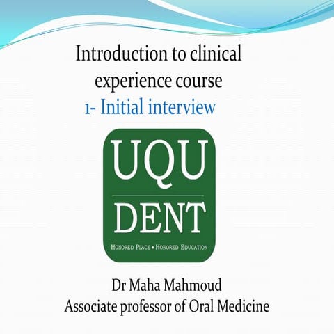 Introduction to clinical experience course 01