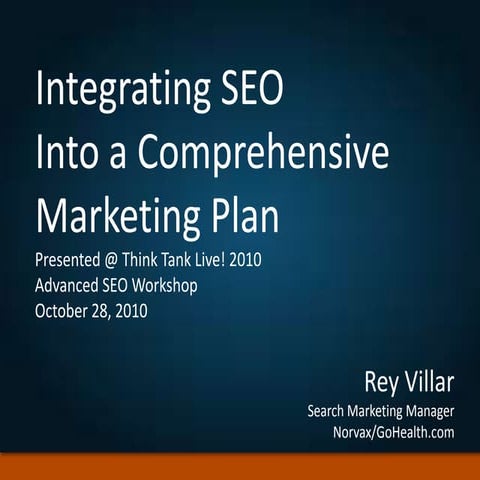 Integrating SEO Into a Comprehensive Marketing Plan