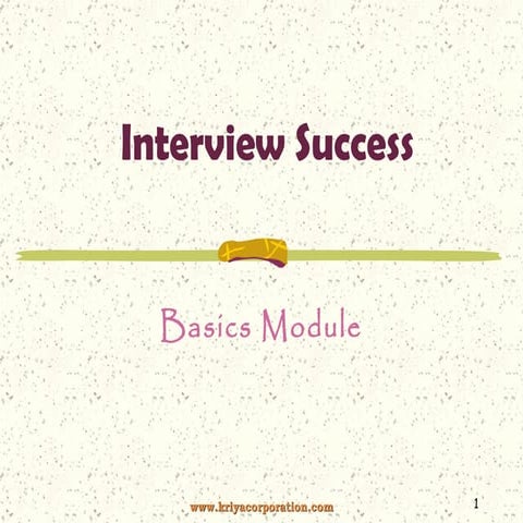 The triangle of interview success | PPTX