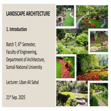 1- Intro. Landscape Arch. Somali National University