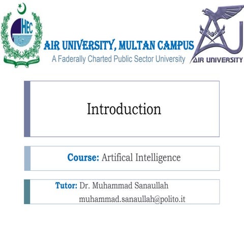 Artificial Intelligence Course- Introduction