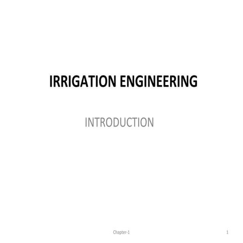 Irrigation Enineering Introduction