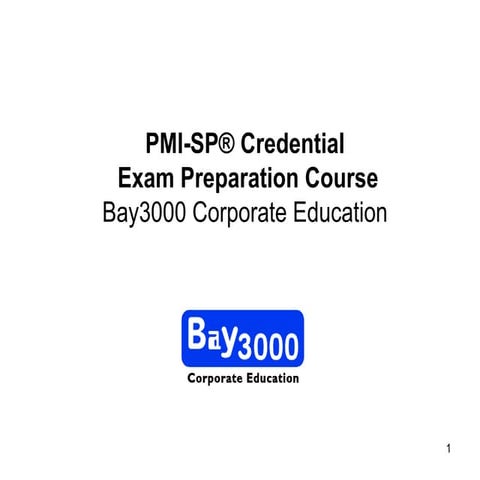 1-Introduction PMI schedule exam for document