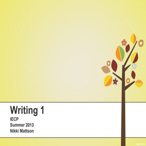 1. introductions, warm up, blog intro, writing intros, articles