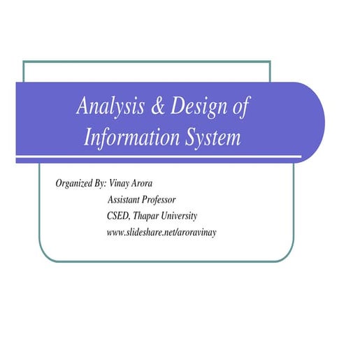 A&D - Introduction to Analysis & Design of Information System