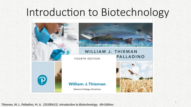 1-Introduction to Biotechnology The science of using living