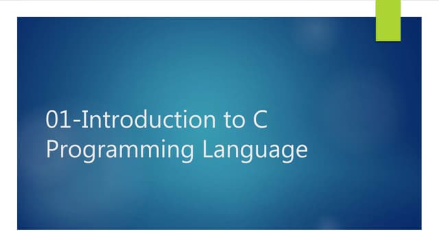 1 introduction to c programming language