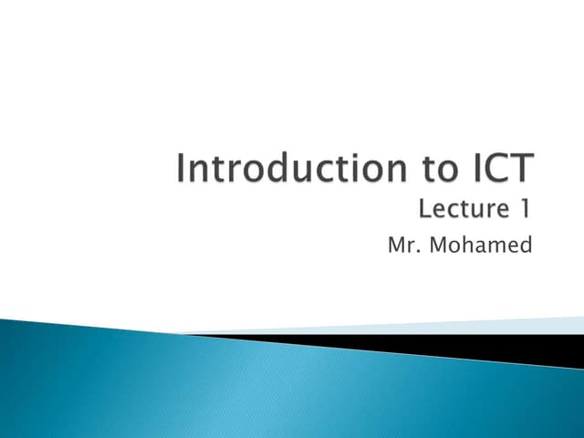 Introduction to ICT - lecture 1