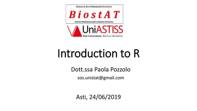 Introduction to statistical software R