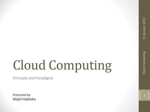 cloud computing, Principle and Paradigms: 1 introdution