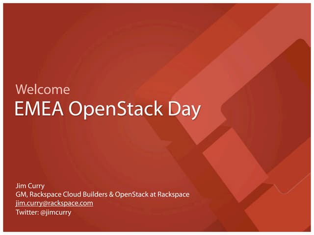EMEA OpenStack Day Intro, July 13th 2011 in London