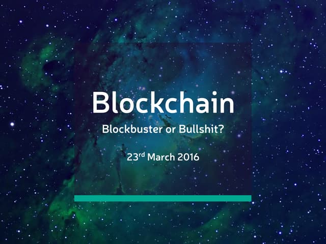 John Davies of C24 - BlockChain - Blockbuster or Bullshit?