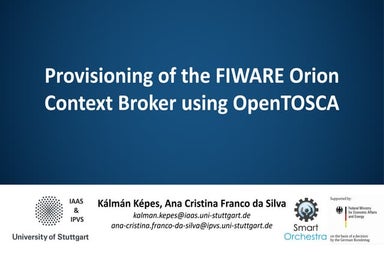 FIWARE Global Summit - Provisioning of the FIWARE Orion Context Broker using ...