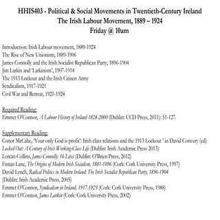 Irish Labour Movement 1880-1924: Le...