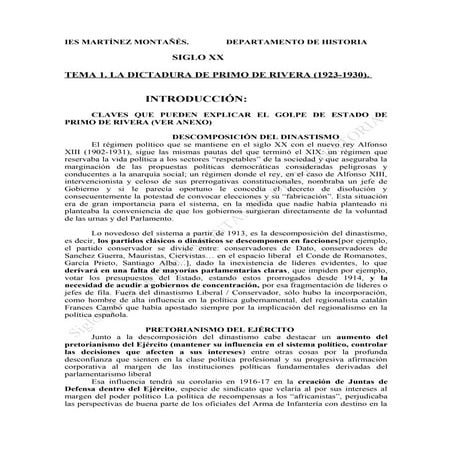 1 la dictadura de primo de rivera (1923-1930)